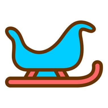 Sallanan kızak ikon vektörü. Noel sandalyesi tabelası. izole edilmiş sembol çizimi