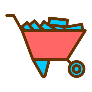 El arabası. Web simgesi basit illüstrasyon