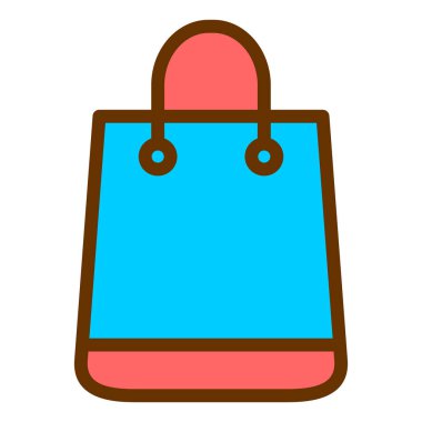 Alışveriş poşeti ikon vektör illüstrasyonu