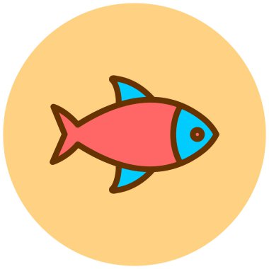 Balık. Web simgesi basit illüstrasyon