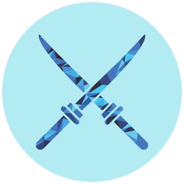çapraz kılıç simgesi, vektör illüstrasyonu basit tasarım