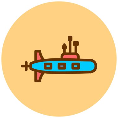 Denizaltı. Web simgesi basit illüstrasyon