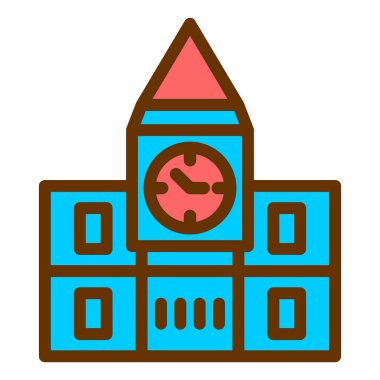 Bina. Web simgesi basit illüstrasyon