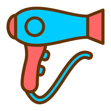 Saç kurutma makinesi ikonu. vektör illüstrasyonu