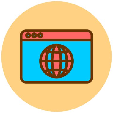 Tarayıcı. Web simgesi basit illüstrasyon