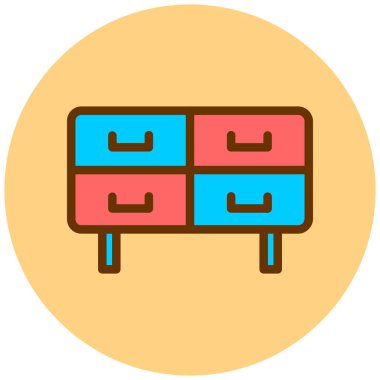 Mobilya. Web simgesi basit illüstrasyon