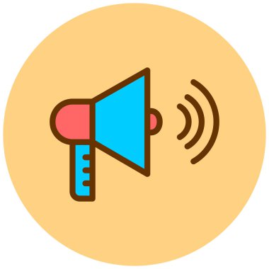 Megafon. Web simgesi basit illüstrasyon