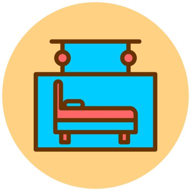 Yatak renkli vektör simgesi