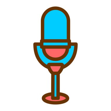 Mikrofon. Web simgesi basit illüstrasyon