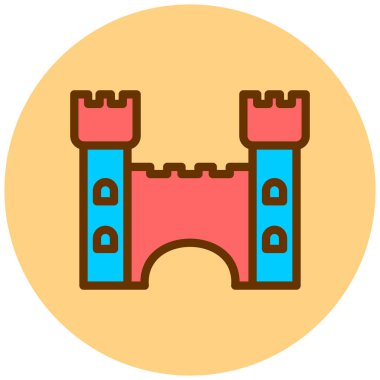 Şato. Web simgesi basit illüstrasyon