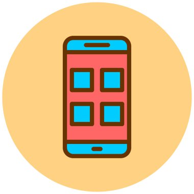 Cep telefonu. Web simgesi basit illüstrasyon