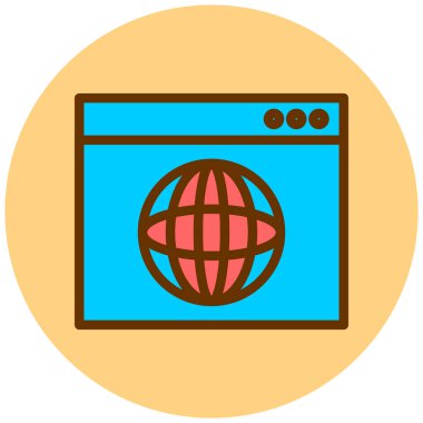 Tarayıcı. Web simgesi basit illüstrasyon