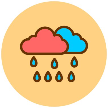 Yağmur. Web simgesi basit illüstrasyon