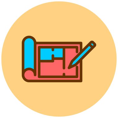 Masa. Web simgesi basit illüstrasyon