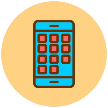 Cep telefonu. Web simgesi basit illüstrasyon