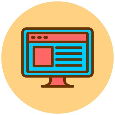 Tarayıcı. Web simgesi basit illüstrasyon