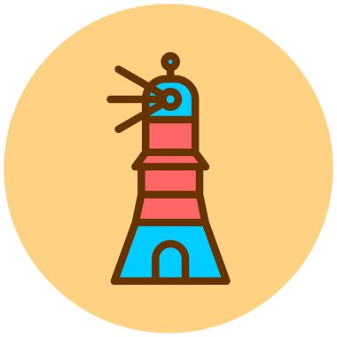 Deniz feneri. Web simgesi basit illüstrasyon