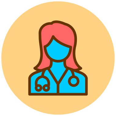 Doktor. Web simgesi basit illüstrasyon