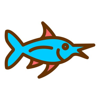 balık simgesi vektör illüstrasyonu