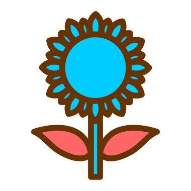 Çiçek. Web simgesi basit illüstrasyon