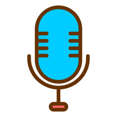 Mikrofon. Web simgesi basit illüstrasyon