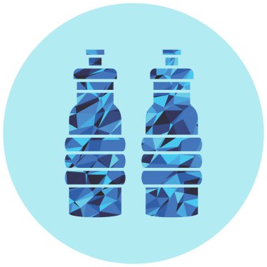 Mavi ve beyaz su şişesi, vektör illüstrasyonu