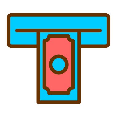 ATM 'de. Web simgesi basit illüstrasyon