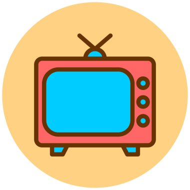 Televizyon. Web simgesi basit illüstrasyon