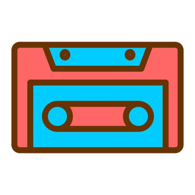 kaset teybi ikon vektör çizimi