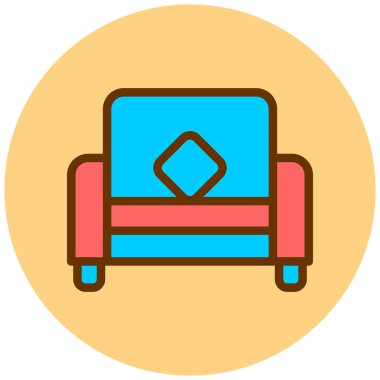 Kanepe. Web simgesi basit illüstrasyon