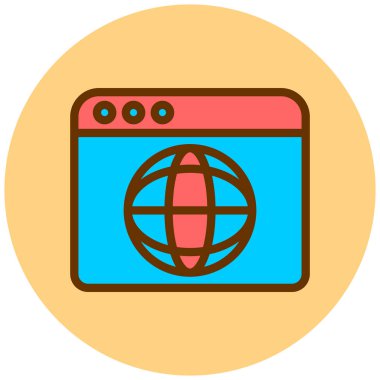 Tarayıcı. Web simgesi basit illüstrasyon