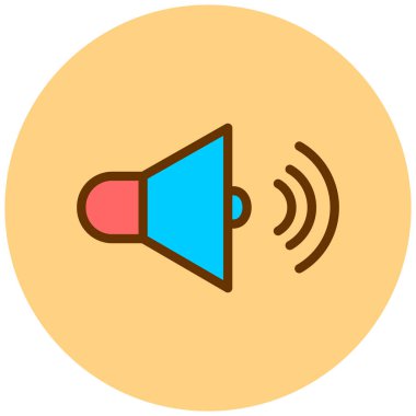 Konuşmacı. Web simgesi basit illüstrasyon