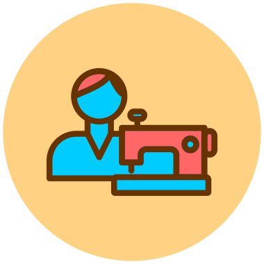 Dikiş makinesi. Basit resimleme