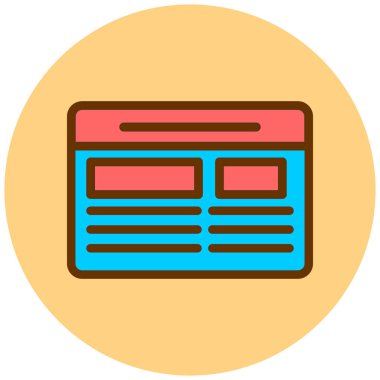 Gazete. Web simgesi basit illüstrasyon