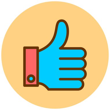 Başparmak yukarı. Web simgesi basit illüstrasyon