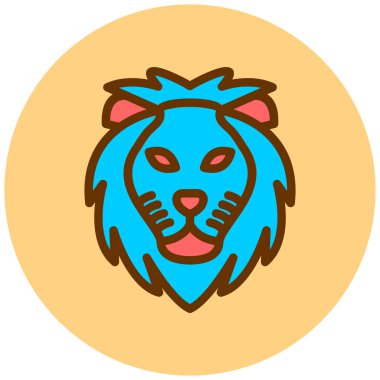 Aslan yüz vektör simgesi