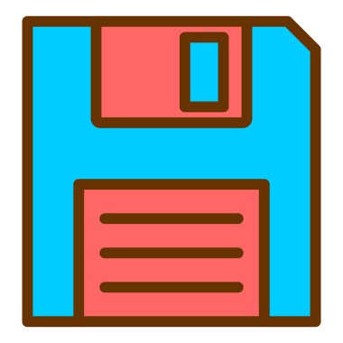 Disket disk web simgesi vektör illüstrasyonu 