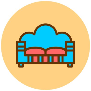 Kanepe. Web simgesi basit illüstrasyon