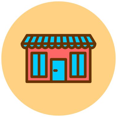 Mağaza. Web simgesi basit illüstrasyon