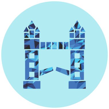 Kuleler köprüsü simgesi, vektör illüstrasyonu basit tasarım