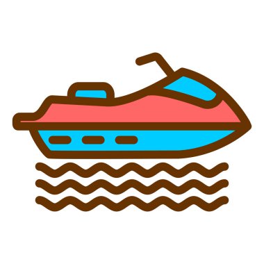 Bir tekne simgesinin vektör illüstrasyonu