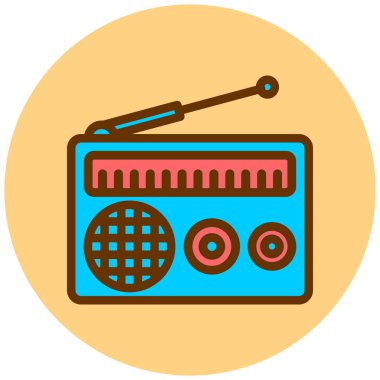 Radyo. Web simgesi basit illüstrasyon