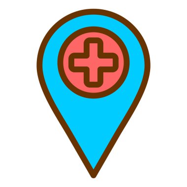 Harita iğnesi. Basit resimleme