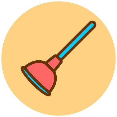 Süpürge. Web simgesi basit illüstrasyon