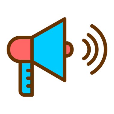 Konuşmacı. Web simgesi basit illüstrasyon