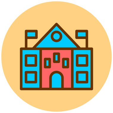 Bina. Web simgesi basit illüstrasyon