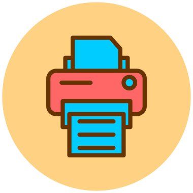 Yazıcı. Web simgesi basit illüstrasyon