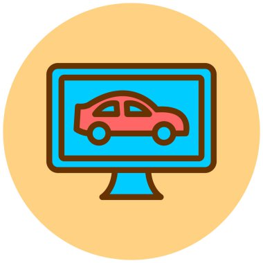 - Araba. Web simgesi basit illüstrasyon