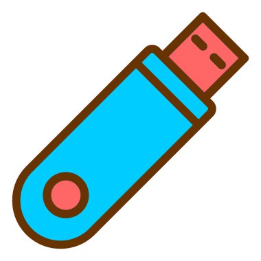 USB flash disk simgesi. vektör illüstrasyonu
