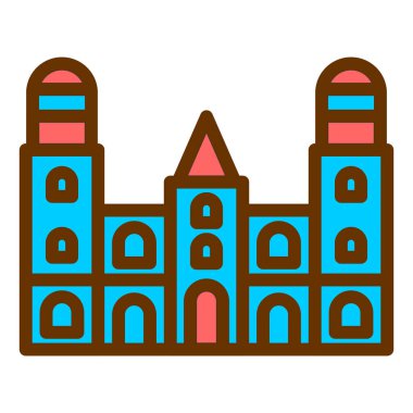 Bina. Web simgesi basit illüstrasyon